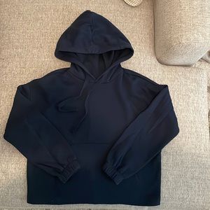 Navy Hoodie with front pocket and neck warmer